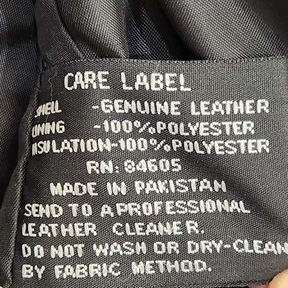 LEATHER Burkes Bay BLACK NRA BOMBER JACKET, MENS MEDIUM - Picture 5 of 10